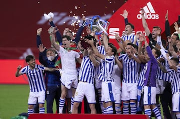 La Real Sociedad ganó la final en el derbi vasco del 2020, aunque se disputó en abril de 2021 retrasada la final por la pandemia por Covid-19, gracias a un gol de Mikel Oyarzabal. La final se disputó sin público en el Estadio de La Cartuja.