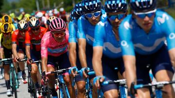 Los españoles en el Giro: el Movistar controló la etapa