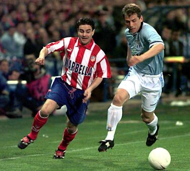 Otro futbolista que tuvo una gran carrera en el Atlético, con el que jugó 456 encuentros (quinto en el ránking rojiblanco), 44 de Europa (5 goles). Ganó dos Copas del Rey como rojiblanco. Debutó en competición europea en UEFA ante el Groningen el 7 de septiembre de 1988, con derrota por 1-0. Jugó tres semifinales europeas: una de Recopa (temporada 92-93 ante el Parma) y dos de UEFA (temporada 97-98 ante el Lazio y 98-99 ante el Parma). No llegó a alcanzar ninguna final en Europa
