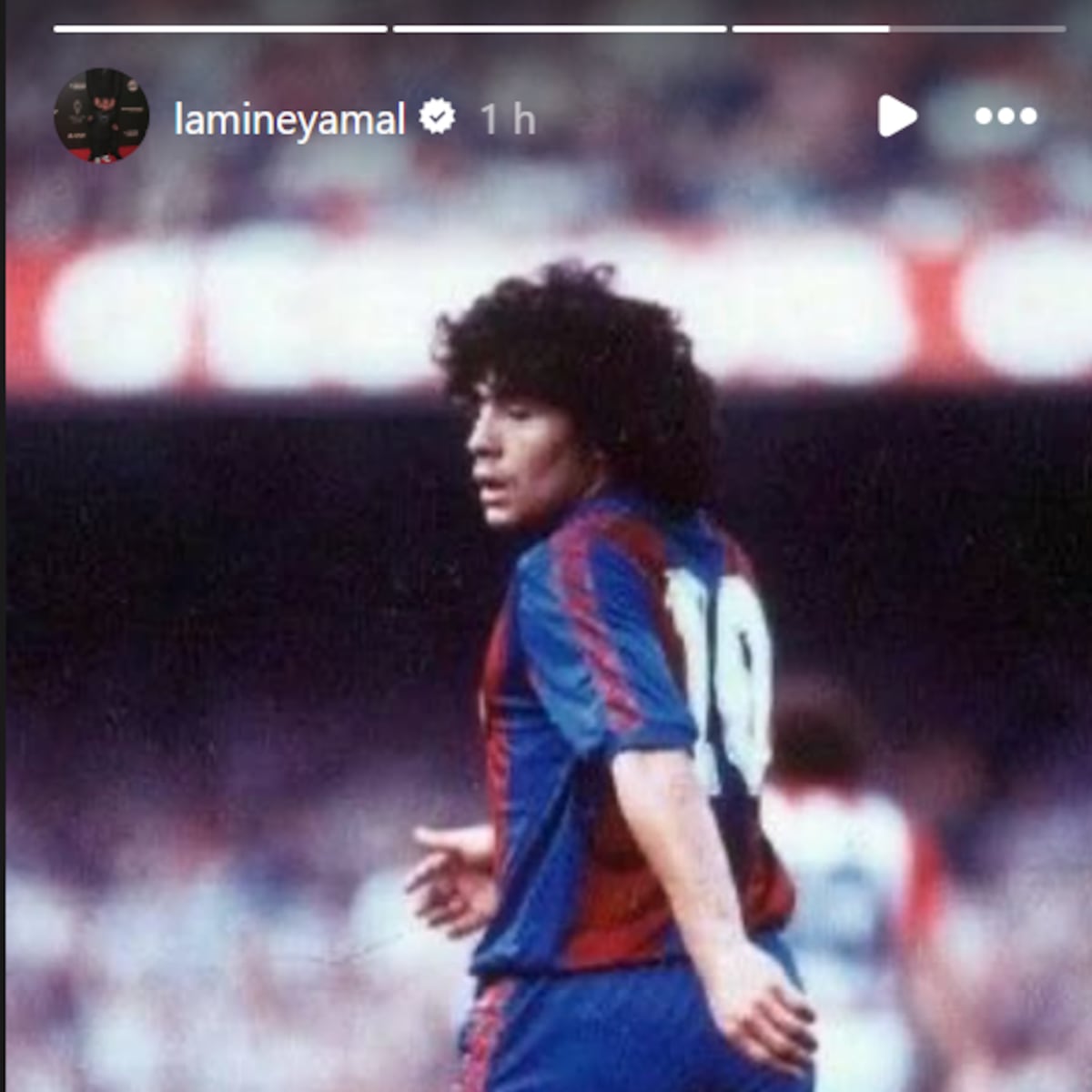 Lamine Yamal subió una 'story' con el '10' de Maradona