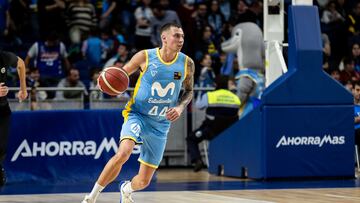 Tom Leimanis, base del Movistar Estudiantes, ante el Zunder Palencia.