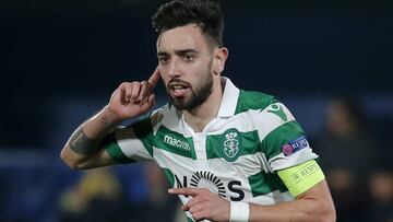 Bruno Fernandes durante un partido con el Sporting.