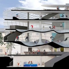 Así es el primer edificio skatepark de 5 pisos del mundo