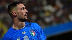 Italy's forward Matteo Politano reacts during the UEFA Nations League - League A, Group 3 first leg football match between Italy and Hungary on June 7, 2022 at the Dino-Manuzzi stadium in Cesena. (Photo by MIGUEL MEDINA / AFP) (Photo by MIGUEL MEDINA/AFP via Getty Images)