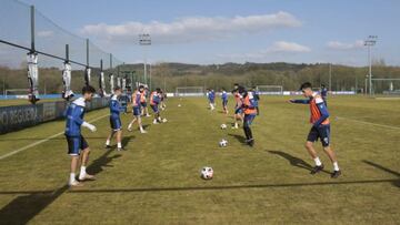 Un entrenamiento del Deportivo de la pasada temporada.