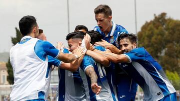 Los jugadores del Espanyol B. 