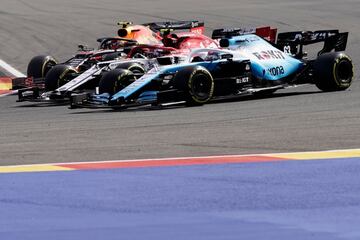 Alexander Albon, Antonio Giovinazzi y George Russell 