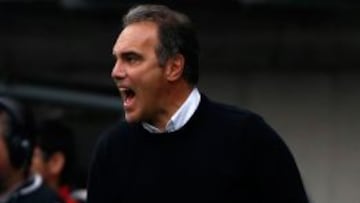 Martín Lasarte, técnico de Universidad de Chile, durante el partido con Audax Italiano.