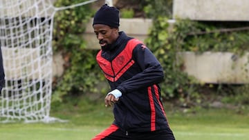 Abdoulaye, durante un entrenamiento del Rayo.