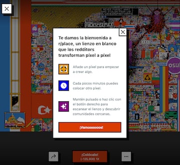 Reddit Place 2023 cómo poner píxel reglas