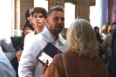 Carmen Borrego y José María Almoguera durante el desfile del diseñador en MBFWM.