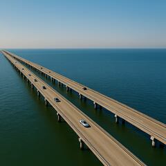 The longest bridge in the U.S.: over 23 miles long and a Guinness World Record holder for the longest bridge over water