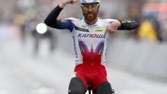 Lucas Paolini celebra su triunfo en la Gante-Wevelgem del a&ntilde;o pasado.