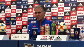 Carlos Queiroz durante la rueda de prensa previa al partido entre Japón y Colombia.