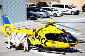 Fernando Alonso fue evacuado en helicóptero.