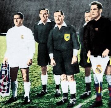 Gento junto a Ramallets en la semifinal de Copa de Europa de 1960 Real Madrid - Barcelona.