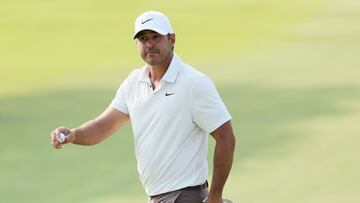 ROCHESTER, NEW YORK - MAY 21: Brooks Koepka of the United States waves after making birdie on the 12th green during the final round of the 2023 PGA Championship at Oak Hill Country Club on May 21, 2023 in Rochester, New York.   Andy Lyons/Getty Images/AFP (Photo by ANDY LYONS / GETTY IMAGES NORTH AMERICA / Getty Images via AFP)