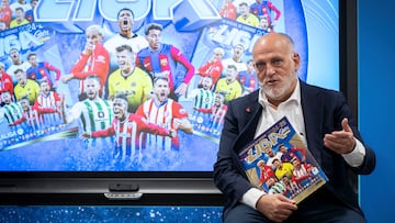 MADRID, 12/09/2024.- El presidente de LaLiga, Javier Tebas, asiste a la presentación de la nueva colección del album Panini de LaLiga, este jueves, en Madrid. EFE/ Fernando Villar