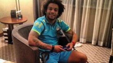 Marcelo, tras lesionarse.