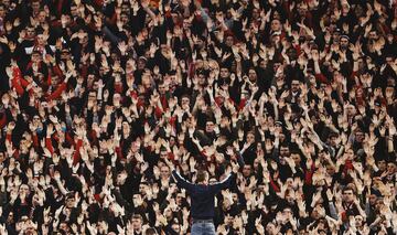 Seguidores del Bayern de Mnich durante un encuentro frente al RasenBallsport Leipzig.