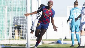 Oshoala, jugadora del Bar&ccedil;a. 