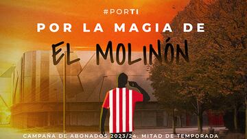 20-11-23. IMAGEN DEL CARTEL DE LA CAMPAÑA DE ABONADOS DE MITAD DE TEMPORADA EN EL SPORTING.