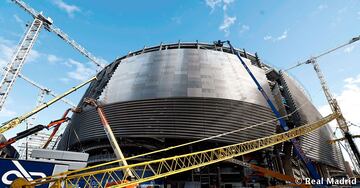 Las obras de remodelaci¨®n del estadio del Real Madrid siguen a buen ritmo y encaran la recta final para su estreno la pr¨®xima temporada.