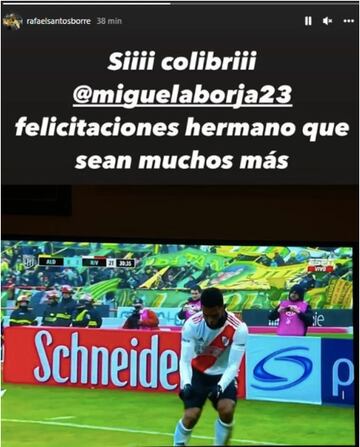 El atacante del Eintracht Frankfurt felicitó a Borja tras su actuación ante Aldosivi