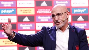 LAS ROZAS, SPAIN - DECEMBER 12: Luis de la Fuente attends during his presentation as new head coach of Spain football team at Ciudad del Futbol on december 12, 2022, in Las Rozas, Madrid, Spain. (Photo by AFP7/Getty Images)