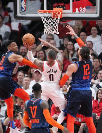 Portland Trail Blazers vencieron a Oklahoma City Thunder en los Playoffs de la NBA