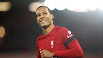 Soccer Football - Premier League - Liverpool v Leicester City - Anfield, Liverpool, Britain - December 30, 2022 Liverpool's Virgil van Dijk before the match REUTERS/Carl Recine EDITORIAL USE ONLY. No use with unauthorized audio, video, data, fixture lists, club/league logos or 'live' services. Online in-match use limited to 75 images, no video emulation. No use in betting, games or single club /league/player publications. Please contact your account representative for further details.