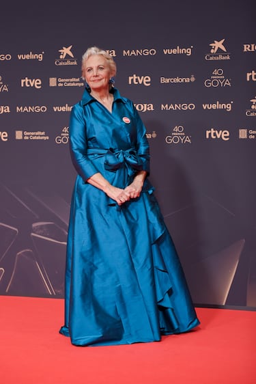 La actriz Elena Irureta posa en la alfombra roja de la 40º edición de los Premios Goya.