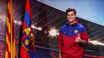 Coutinho at his official unveiling as a Barcelona player on January 7, 2018.