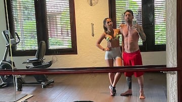 Antonella y Messi entrenando con espectacular estado físico