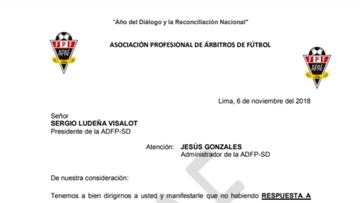 Los árbitros amenazan con parar la Segunda División peruana