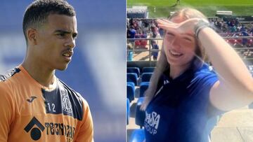 Primer d¨ªa de Greenwood en Getafe, con su mujer en la grada