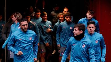 Koke y Riquelme encabezan el grupo de jugadores del Atlético que el pasado martes se ejercitaron a las órdenes del Cholo en el Metropolitano.