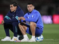 Luka Romero and Erik Lira of Cruz Azul during the 4th round match between FC Juarez and Cruz Azul as part of the Liga BBVA MX, Torneo Clausura 2026 at Olimpico Benito Juarez Stadium, on January 30, 2026 in Ciudad Juarez, Chihuahua, Mexico.