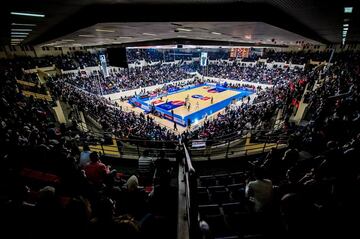 Prince Hamza Arena, el pabellón en Jordania donde se ha jugado el partido. La Selección jordana vivió un momento histórico tras ganar a Nueva Zelanda por 86-80 en la clasificación de Asia para el Mundial de baloncesto.