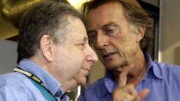 Jean Todt conversa con Luca di Montezemolo.