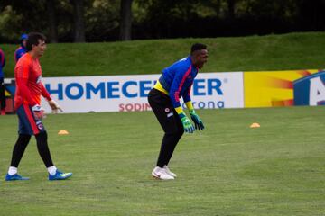 Iván Mauricio Arboleda,Eder Chaux, Aldair Quintana y Diego Novoa entrenan en la sede de la FCF bajo las dirección de Carlos Queiroz.