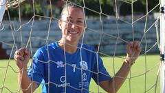 Ana Gonz&aacute;lez posa antes del entrenamiento.