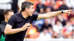 El entrenador del Legan&eacute;s, el argentino Mauricio Pellegrino, en su partido ante el Valencia, de la novena jornada de Liga que est&aacute;n disputando esta tarde en el estadio de Mestalla. 