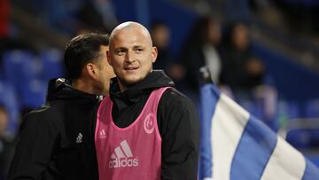 Zozulya, durante su último partido en Riazor.