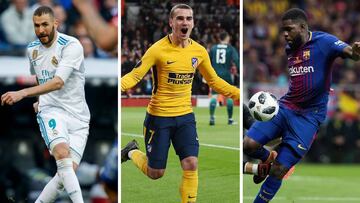 Griezmann, Benzema y Umtiti, candidatos a 'mejor francés fuera'