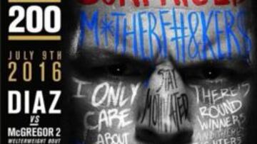 Cartel promocional del UFC 200, con la revancha entre Conor McGregor y Nate Díaz como combate estrella.