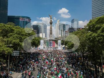 El Ángel se volvió a vestir de verde tras pase a Octavos