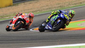 Marc M&aacute;rquez y Valentino Rossi. 