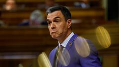 Spain's Prime Minister Pedro Sanchez reacts as he delivers his speech during a no confidence motion against the government at the parliament in Madrid, Spain, March 21, 2023. REUTERS/Susana Vera