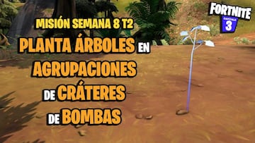 &iquest;D&oacute;nde plantar &aacute;rboles en agrupaciones de cr&aacute;teres de bombas en Fortnite?